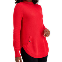 JM Collection Womens Mock Neck Round Hem Sweater, Small, Infrared - £34.84 GBP