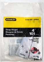 4" Zinc Plated Strap Hinges Stanley Strap Hinges 14-0460 Zinc Steel Pack of 2 - $8.00