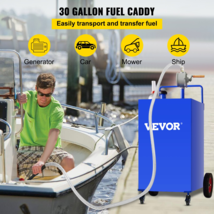 30-Gallon Fuel Caddy with Manual Pump &amp; 4 Wheels, Blue, Gas/Diesel Storage - $323.99