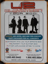 U2 Elevation 2001 World Tour Poster White Version with Dates 24*18 Inch ... - $280.78 MXN