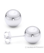 Polished Lightweight Ball Stud Earrings in 925 Sterling Silver w Rhodium... - $10.93+