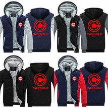 Dragon Ball Z Capsule Corp Style Unisex Hoodie Thicken Warm Coat Full Zi... - $647.15 MXN