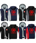 Dragon Ball Z Capsule Corp Style Unisex Hoodie Thicken Warm Coat Full Zi... - $647.15 MXN