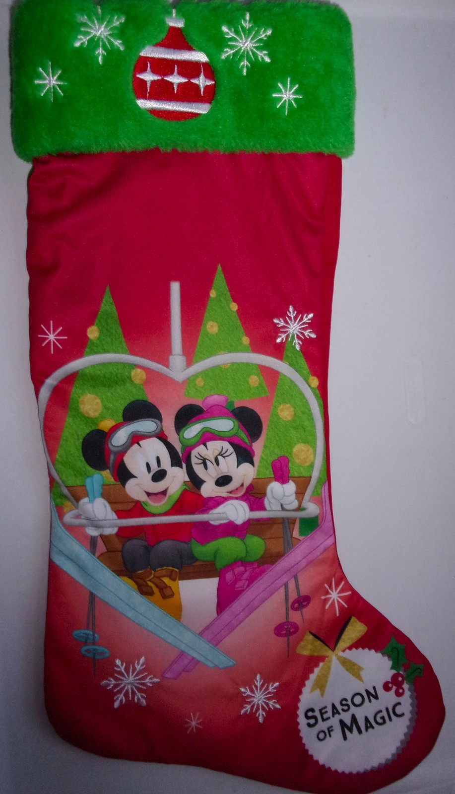 Disney Mickey &amp; Minnie Mouse Season of Magic Christmas Stocking - $7.99