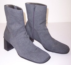 Pre-Owned Liz Claiborne Villager Women&#39;s Gray Zippered Ankle Boots, 9M - £11.85 GBP