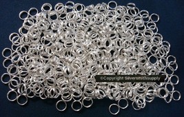 Split rings 7mm silver plated steel 500 pcs jewelry clasp attach charms PFG023 - £3.85 GBP
