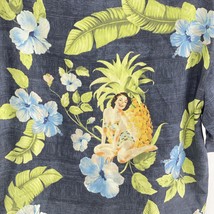Tommy Bahama Mens Large Pineapple Pin Up Girl Hawaiian Short Sleeve Silk Shirt - £31.14 GBP