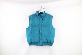 Vintage 90s Eddie Bauer Womens Large Duck Down Insulated Puffer Vest Jacket Blue - £55.35 GBP