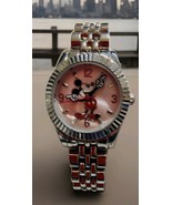Vintage Disney Women&#39;s Mickey Mouse Silver Tone Classic Watch New Battery! - $459.88 MXN
