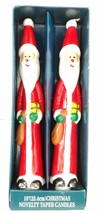 Santa Claus Christmas Taper Candles - One Pair - 10&quot; - New - Unlit - £15.45 GBP