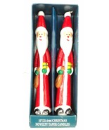 Santa Claus Christmas Taper Candles - One Pair - 10&quot; - New - Unlit - £15.49 GBP