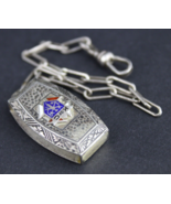 Antique Pocket Watch Belt Fob STERLING SILVER masonic K of C KNIGHTS OF ... - $192.83 CAD
