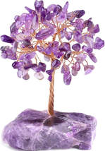 Amethyst Crystal Tree for Healing and Meditation - Copper Wire Decor - $34.49