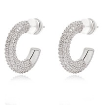 Sahira Jewelry Design Women's Demi Pave Hoop Earrings Size One Size - $763.01 MXN