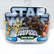 C-3PO and Chewbacca Star Wars Galactic Heroes New Sealed Figures - £15.56 GBP