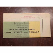 Canadian Travel Bureau Western Sectional Map United States Canada Road Map 1940 - £42.45 GBP