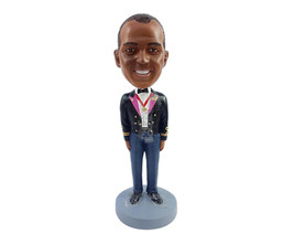 Custom Bobblehead Band player posing with a nice jacket suit with a medal and a  - £70.39 GBP