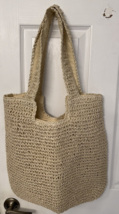 Beige Straw Shoulder Bag Hand-Woven Tote Bag Summer Beach Bag Rattan NEW - £25.72 GBP