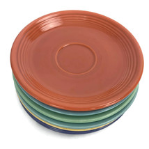 Vintage Fiesta Bread Plates &amp; Saucers Original Glaze Colors 1936 -1969 6... - $37.36