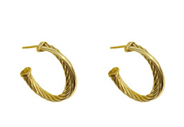 David Yurman 18 Karat Gold Hoop Earrings - $1,850.00