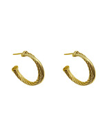 David Yurman 18 Karat Gold Hoop Earrings - £1,450.58 GBP