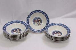Crofton Snowmen Soup Cereal Bowls Christmas 7-1/2&quot; Set of 12  Xmas - $32.33
