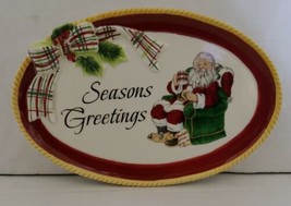 Fitz and Floyd Christmas Dear Santa Cookie Plate 9x6 Holiday Decoration  - $16.70