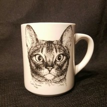 1986 Cindy Farmer CAT Portrait Coffee Mug Porcelain Rosalinde USA MINT! - $14.95