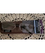 Foster Grant ~ Brown Metal Semi-Rimless Glasses ~ Scratch Resistant~ +1.... - $42.08 CAD