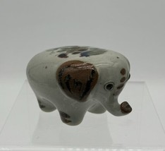 Vintage Tonala Mexico Signed Hand Painted Pottery Elephant Trunk UP Folk... - £11.02 GBP