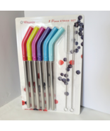 NEW Vitamix 8-Piece Straw Set Stainless Steel Silicone Tips Brushes Smoo... - $353.35 MXN