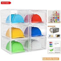 Clear Plastic Hat Storage Boxes - 6 Pack Organizers for Dust-Free Protec... - $61.33