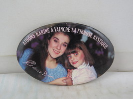 Vintage Celine Dion Pin - Cystic Fibrosis Canada Pin - Celluloid Pin - £11.99 GBP