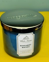 Bath &amp; Body White Barn Aromatherapy Bergamot Waters Jar Essential Oil Ca... - £27.36 GBP