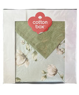 Cotton Box Washable Tablecloth with Runner 100% Cotton 55&quot;x55&quot; Floral Green - £31.21 GBP