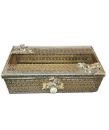 Vintage Original by Guildcrest 24 KT Gold Plated Tissue Box Holder Birds... - $66.50