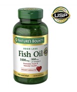LOT OF 2 X Nature&#39;s Bounty Fish Oil 1400 mg. Odorless, 130 Coated Softgels - $1,240.88 MXN