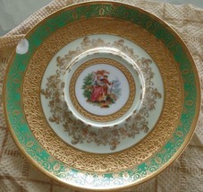 Antique Bohemia China 24K Gold Encrusted 6.5” Saucer – Empire – CHIP - Czech - £23.48 GBP