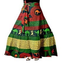 Women Wrap around skirt Jaipur Maxi 38&quot; Free Size upto 46&quot;-XXXL MultiColor EJT7 - £25.75 GBP