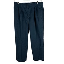 Dockers Mens Pleated Chino Pants No Wrinkles Relaxed Fit W34 L29 Navy Blue - $18.50