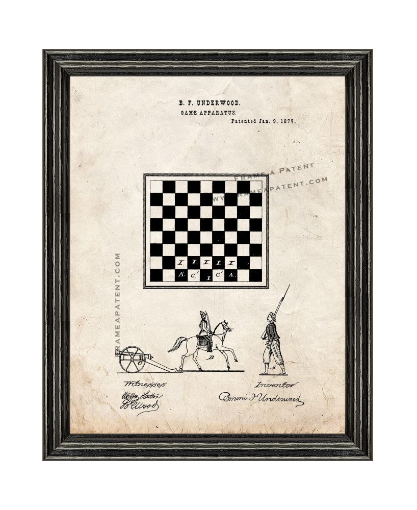Game Apparatus Patent Print Old Look with Black Wood Frame - $24.95 - $109.95