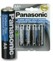 4 PCS Panasonic AA Batteries  - Carbon Zinc Super Heavy Duty Power - £4.54 GBP