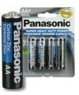 4 PCS Panasonic AA Batteries  - Carbon Zinc Super Heavy Duty Power - £4.46 GBP