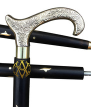 Handmade Victoria Wooden Walking Stick Classic Antique Metal Handle Vintage Cane - £31.97 GBP