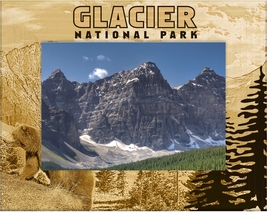 Glacier National Park with Bear Laser Engraved Wood Picture Frame (3 x 5)  - $25.99