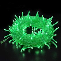 100 LED String Lights, 33FT Long with 8 Modes Plug, Clear Wire, 100l Green - £7.52 GBP