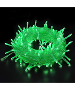 100 LED String Lights, 33FT Long with 8 Modes Plug, Clear Wire, 100l Green - £7.39 GBP