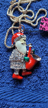 New Betsey Johnson Necklace Santa Clause Saxaphone Red Christmas Collectible - £11.98 GBP