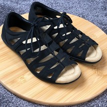 Earth Spirit Women&#39;s Gigi Sandals Size 6.5 Black Gladiator Lace Up Comfort Shoes - £19.27 GBP
