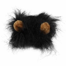 Lion Head Mane Wig Hair Fur Headgear Small Cat Dog Pet Costume Cosplay Black - £7.94 GBP